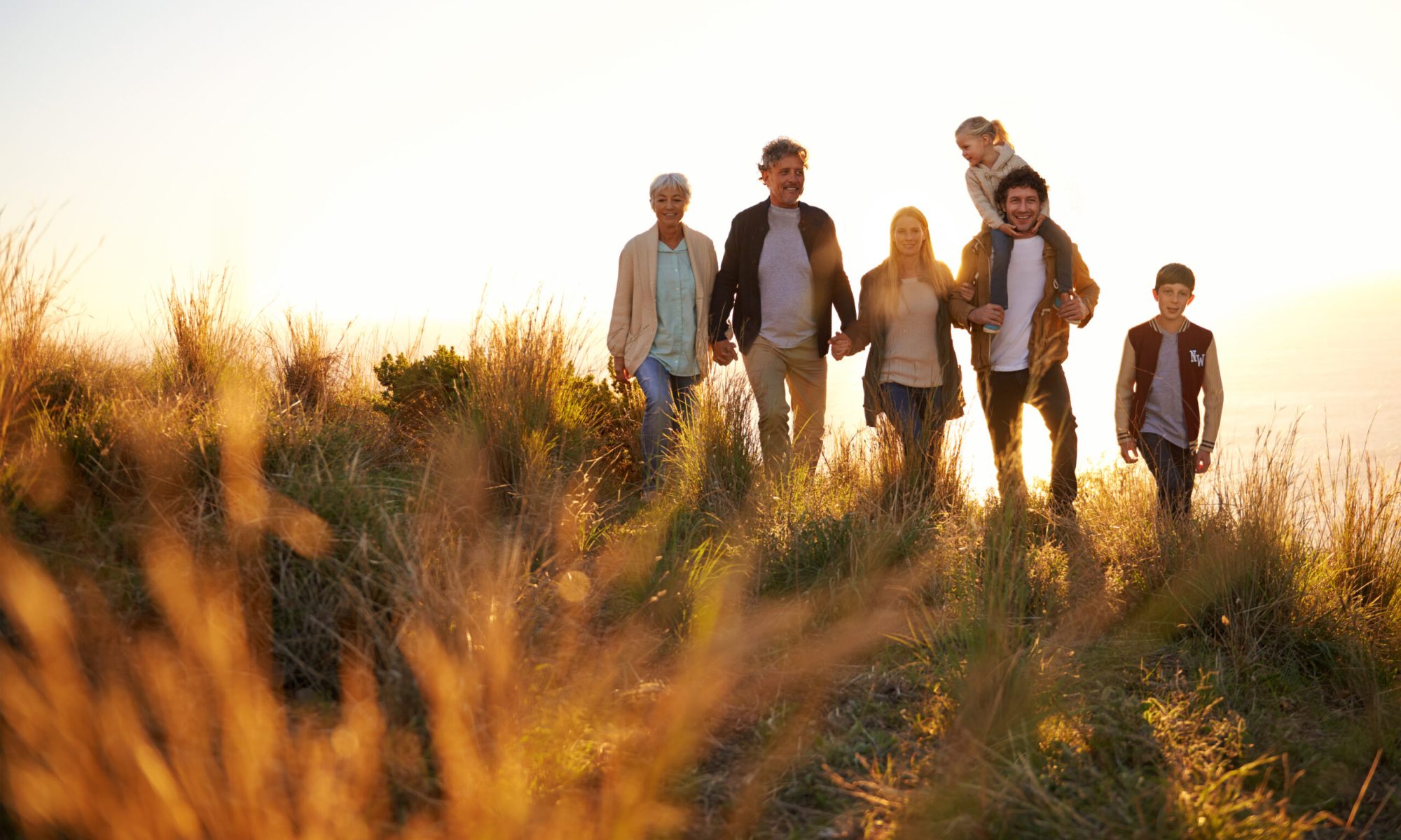 Shot of a happy family out on a morning walk together